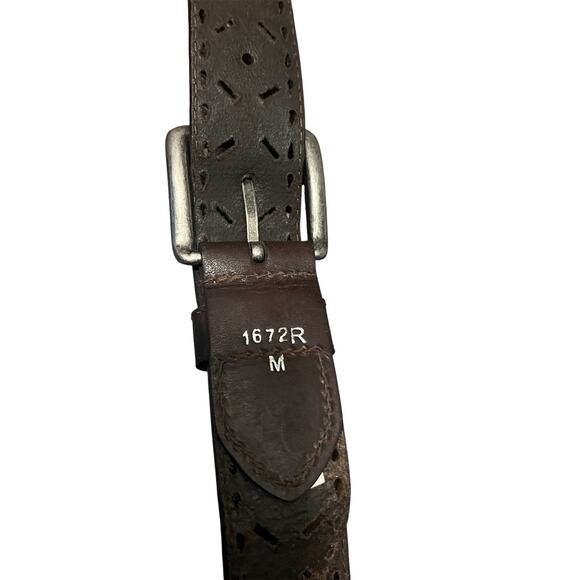 Vintage Genuine Leather Laser Cut Belt Size Medium - Picture 3 of 4